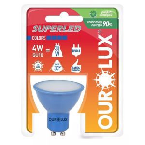 LAMPADA SUPERLED GU10 4W AZ- OUROLUX